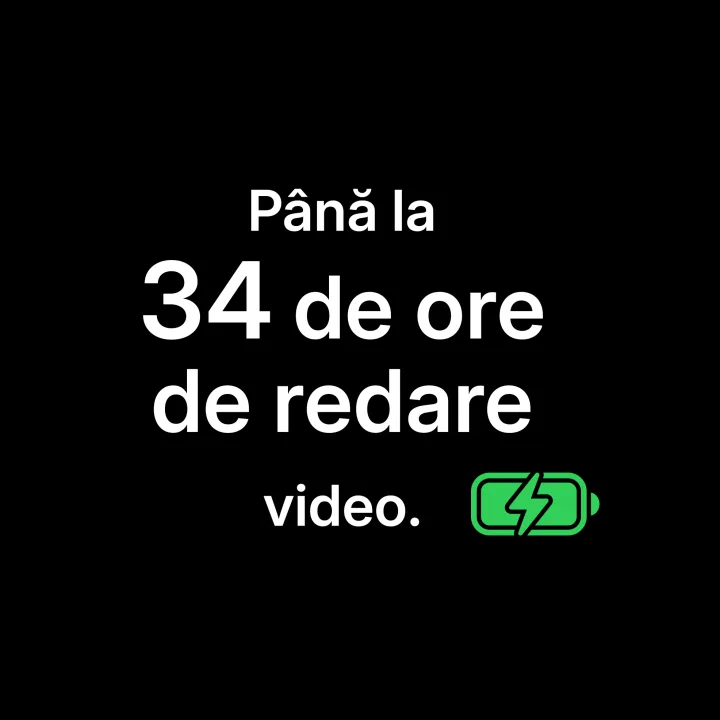 Până la 34 de ore de redare video.