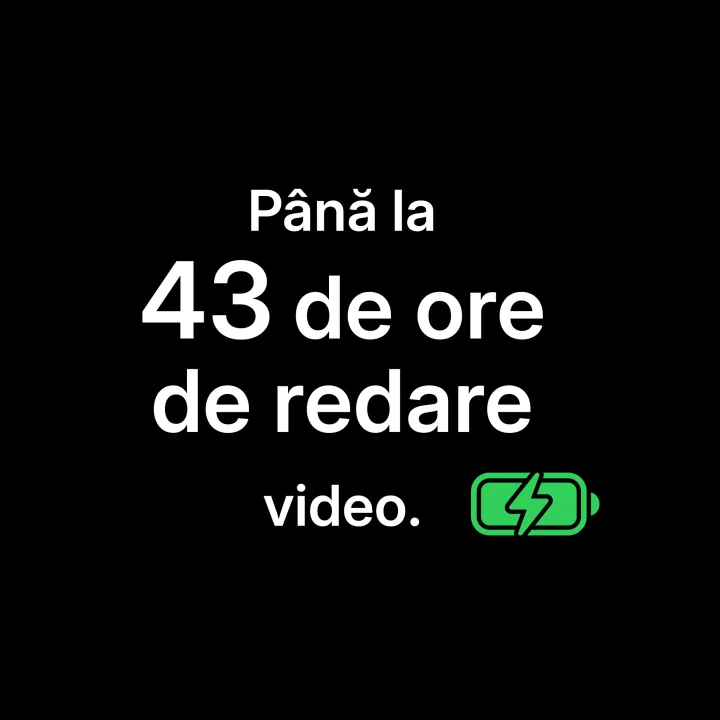 Până la 43 de ore de redare video.