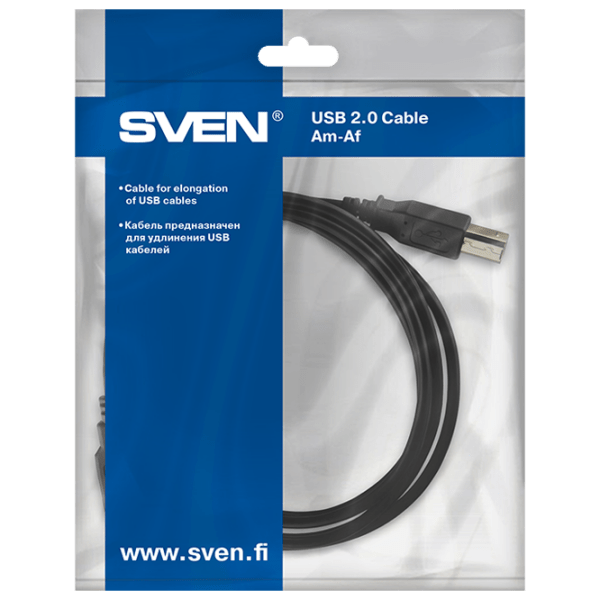 Кабель данных Sven USB 2.0 Am-Af USB Type-A/ USB 2.0 Черный  photo 4