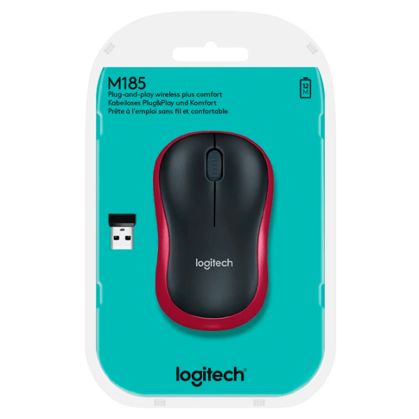 Мышь Logitech M185 Красный Беспроводные, 1000 dpi photo 5