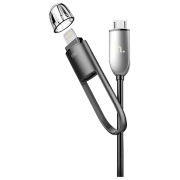 Кабель для телефона Hoco UPL01 USB Type-A/ Lightning, microUSB Черный 