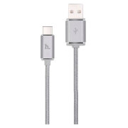 Кабель USB (Type-C) Hoco UPT01 Metal, Серебряный 