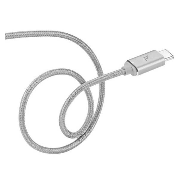 Кабель USB (Type-C) Hoco UPT01 Metal, Серебряный  photo 2