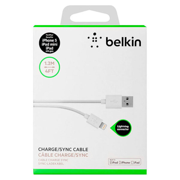 Кабель USB (8-pin) Belkin (1.2m), Белый  photo 2