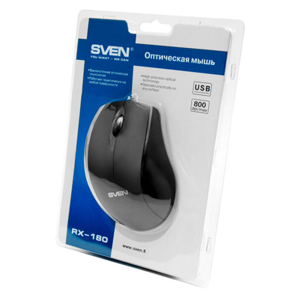 Mouse Sven RX-180 Black Cu fir, 800 dpi photo 4