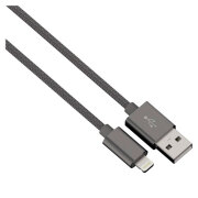 Кабель USB (8-pin) Hama (1m) Aluminium Nylon, Metalic Gray  