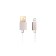 Кабель USB (8-pin) Ginzzu GC-555U Metal Nylon, White Gold 