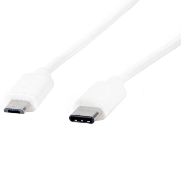 Cablu de date LMP 13870 USB-C/ microUSB White  photo 2