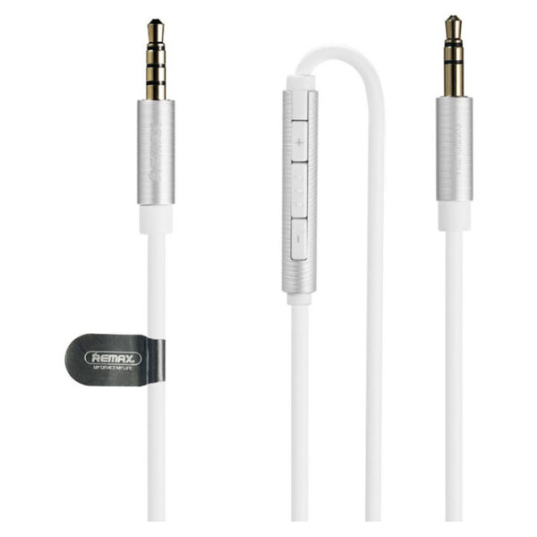 Cablu audio 3.5mm male Remax S120, White  photo 1
