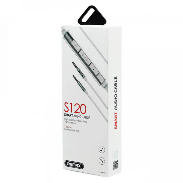 Cablu audio 3.5mm male Remax S120, White  photo 2