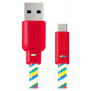 Кабель USB (microUSB) Tucano Flat Fantasy, Красный 