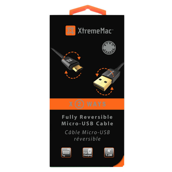 Кабель USB (microUSB), XtremeMac X2 WAYS Fully Reversible, Черный  photo 5