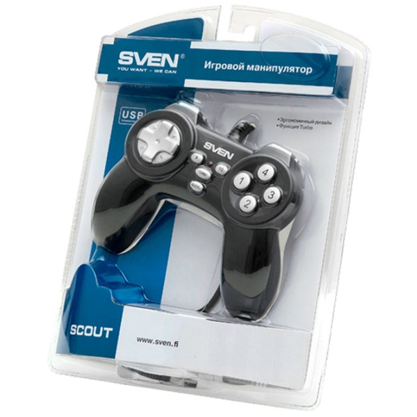 Gamepad Sven Scout 10 Black Cu fir / 12 buttons photo 4