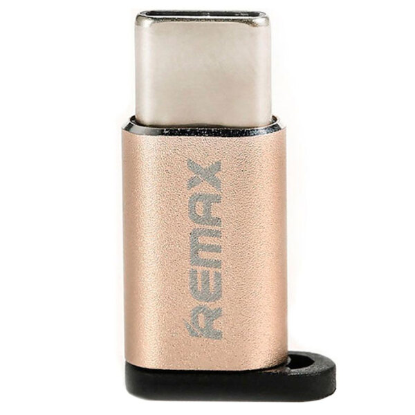 Adapter microUSB-Type-C Remax RA-USB1 Feliz, Gold  photo 1