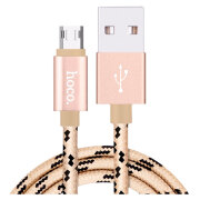 Кабель USB (microUSB) Hoco U6 Dual-Side, Золотой 