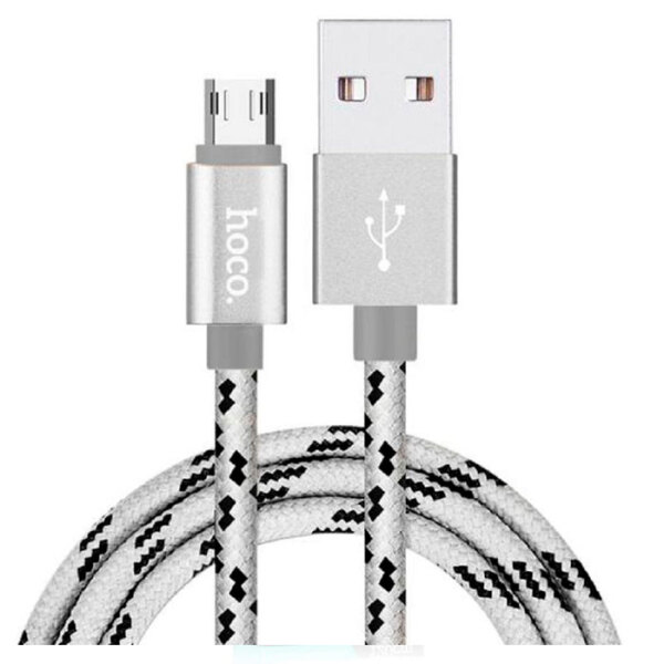 Кабель USB (microUSB) Hoco U6 Dual-Side, Серебряный  photo 1