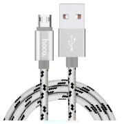 Кабель USB (microUSB) Hoco U6 Dual-Side, Серебряный 