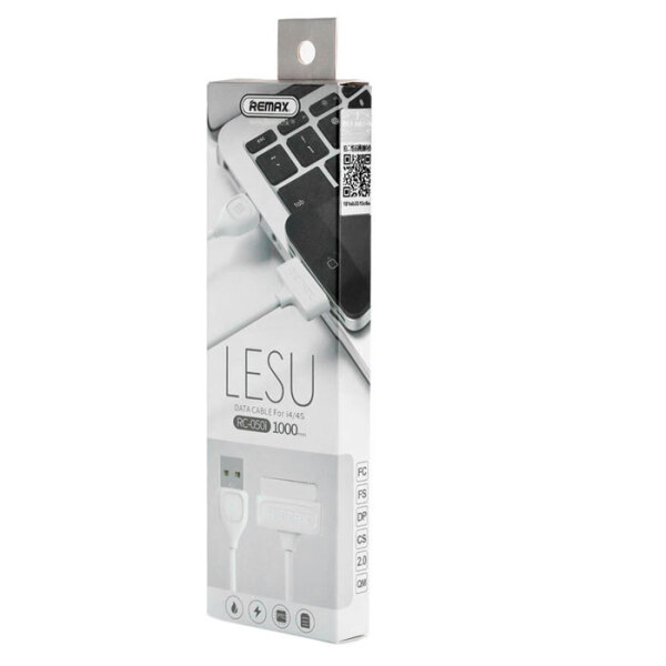 Кабель USB (30-pin) Remax RC-050i Lesu, Белый  photo 2
