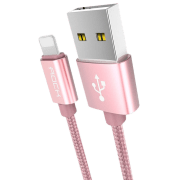Cablu pentru telefon Rock Metal USB Type-A/ Lightning Pink 