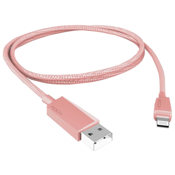 Cablu pentru telefon Rock Metal USB Type-A/ Lightning Pink  photo 3