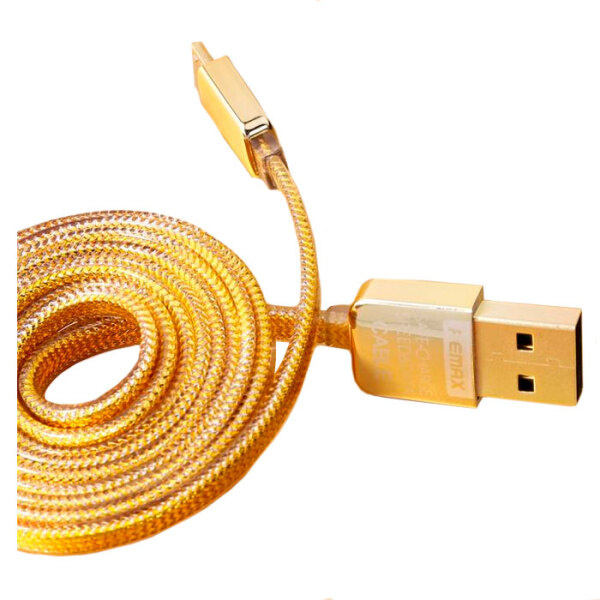 Cablu USB (microUSB) Remax Gold Series, Gold  photo 3