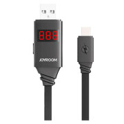 Кабель USB (microUSB) JoyRoom Intelligent Cable with Led Digital Display (1м), Черный 