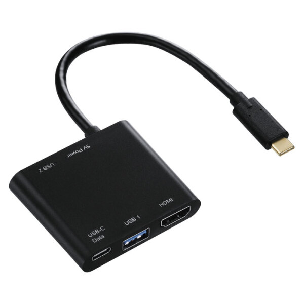 Adapter USB-C Multiport 4 in 1 Hama (135729), Black  photo 1