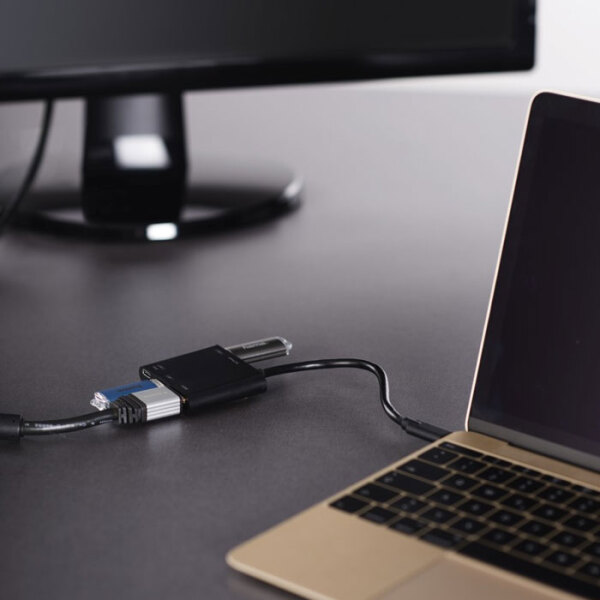 Adapter USB-C Multiport 4 in 1 Hama (135729), Black  photo 6