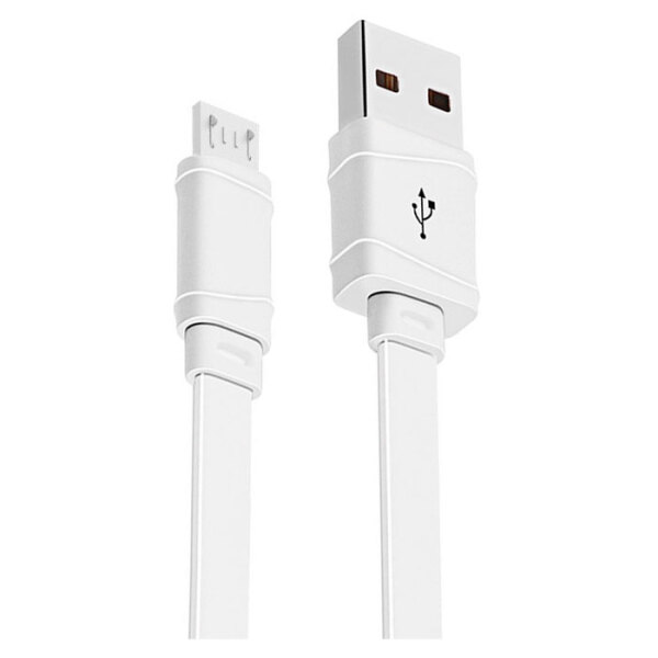 Кабель USB (microUSB), ScreenGeeks (1m) Plat, Белый  photo 1