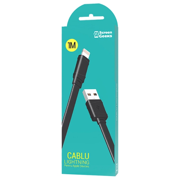 Cablu pentru telefon Screen Geeks 20484 USB Type-A/ Lightning Black  photo 5