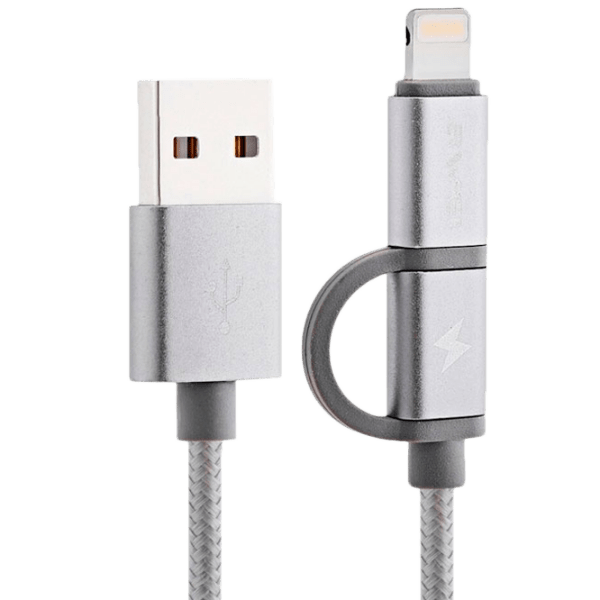 Cablu USB Awei CL-930 USB Type-A/ Lightning, microUSB Gray  photo 1