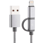 Кабель USB Awei CL-930 USB Type-A/ Lightning, microUSB Серый 