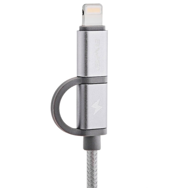 Cablu USB Awei CL-930 USB Type-A/ Lightning, microUSB Gray  photo 3
