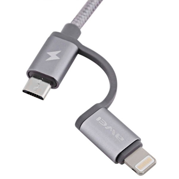 Cablu USB Awei CL-930 USB Type-A/ Lightning, microUSB Gray  photo 4