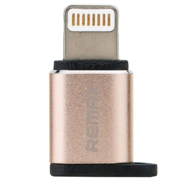 Adapter microUSB/8-pin Remax RA-USB2 Visual, Gold  photo 1