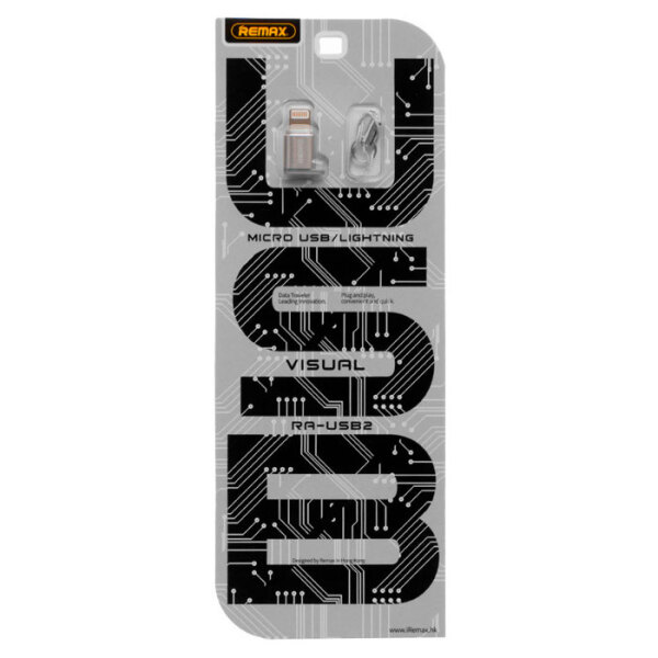 Adapter microUSB/8-pin Remax RA-USB2 Visual, Gold  photo 3