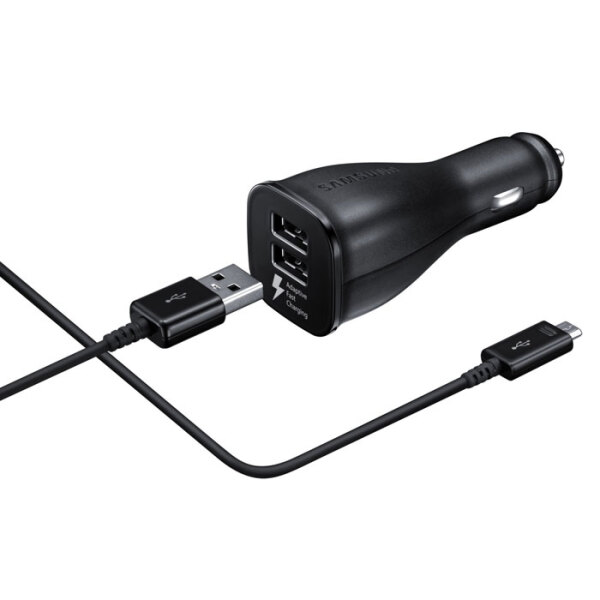 Incarcator auto Samsung EP-LN920 2xUSB (microUSB) Fast Charge, Black  photo 5