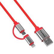 Cablu pentru telefon Marvo UC-049 USB Type-A/ Lightning, microUSB Red 