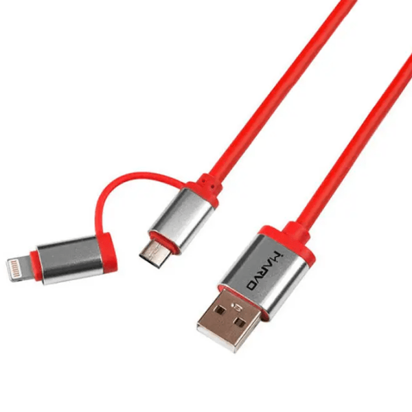 Cablu pentru telefon Marvo UC-049 USB Type-A/ Lightning, microUSB Red  photo 2