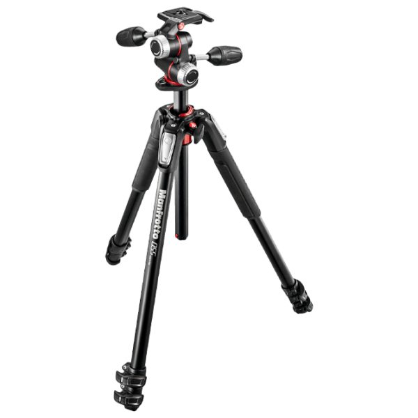Trepied Manfrotto 055 ALU 3-S KIT 3W HEAD Black Pe podea photo 1