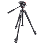 Trepied Manfrotto 190X ALU 3 KIT FLUID HEAD Black Pe podea