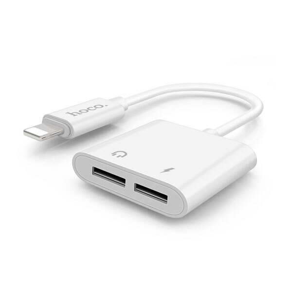 Adapter Cablu Hoco LS5 Dainty 8-pin to 8-pin (2A), White  photo 1