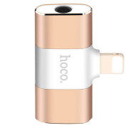 Hoco Digital Audio Converter for Apple LS1 with 2A charging, Золотой 