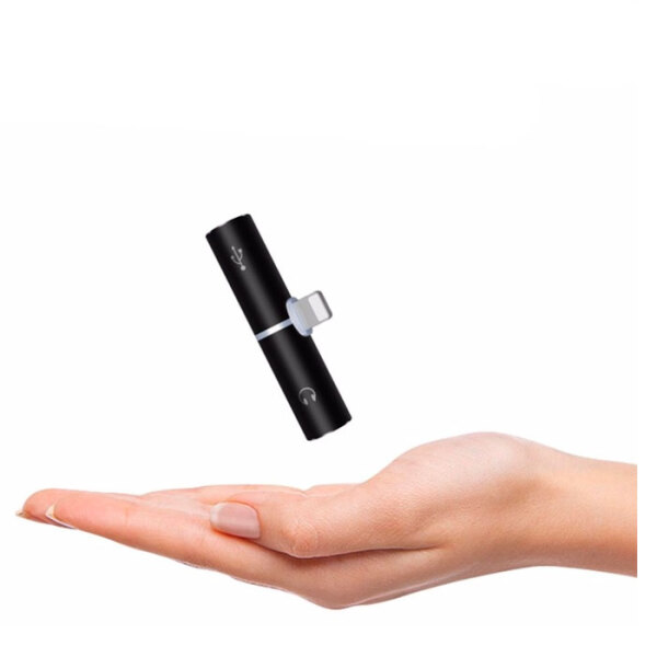 Adapter Hoco 8-pin LS4 T 3.5 mm + 8-pin (2A), Black  photo 3