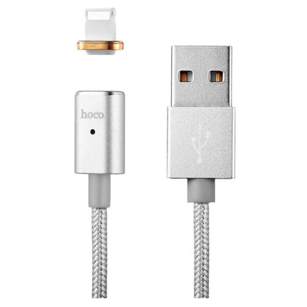 Кабель МагнитныйUSB (8-pin) Hoco U16, Серебряный  photo 1