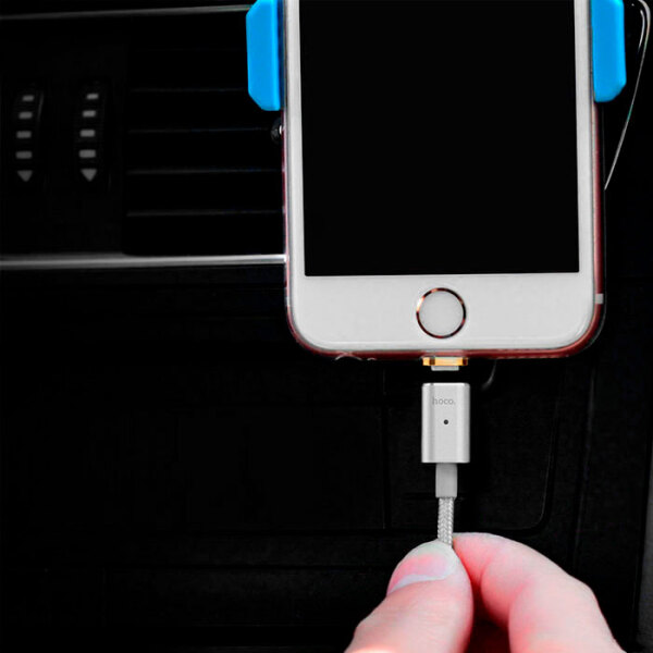 Кабель МагнитныйUSB (8-pin) Hoco U16, Серебряный  photo 4