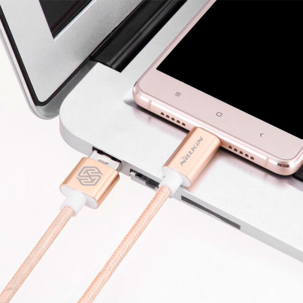 Cablu USB (Type-C) Nillkin Elite, Gold  photo 3