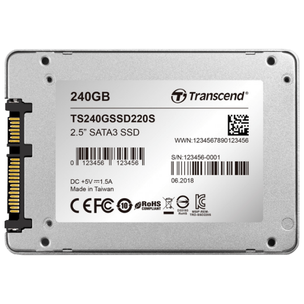 SSD Transcend SSD220S 2.5'' 240 GB Viteza de citire: 550 MB/ s,
Viteza de inscriere: 450 MB/ s photo 3