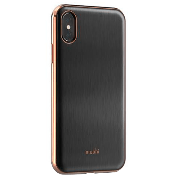 Husă pentru smartphone Apple iPhone X (iGlaze) Gold Black Moshi, PP, Back photo 2