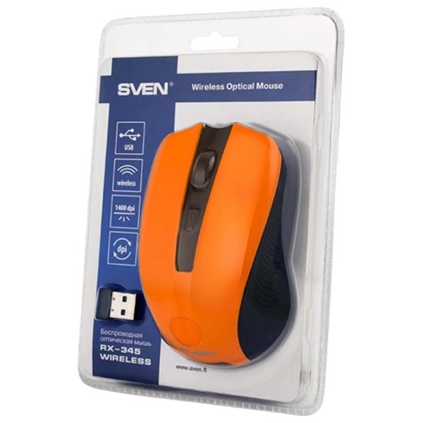 Mouse Sven RX-345 Orange Fără fir, 1400 dpi photo 6